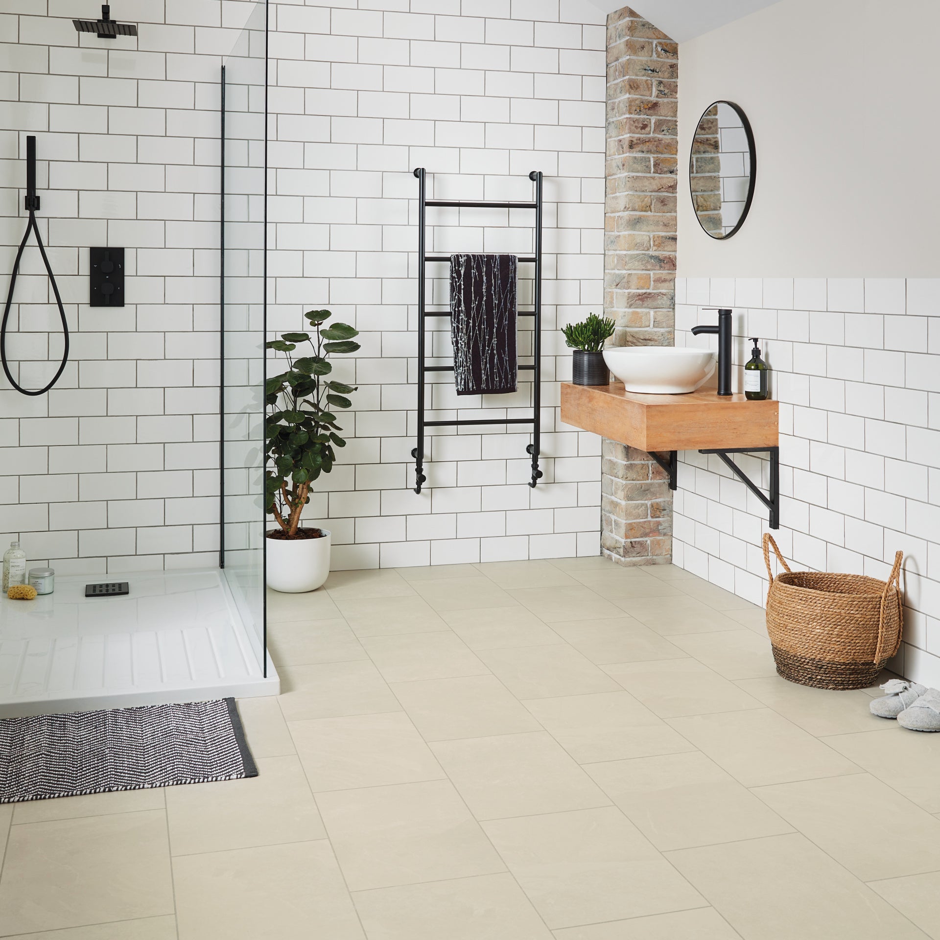 Karndean Luxury Vinyl Knight Tile Rigidcore Ivory Riven Slate