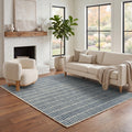 Stratford Ivory Blue Indoor only Geometric Rug, SRF01
