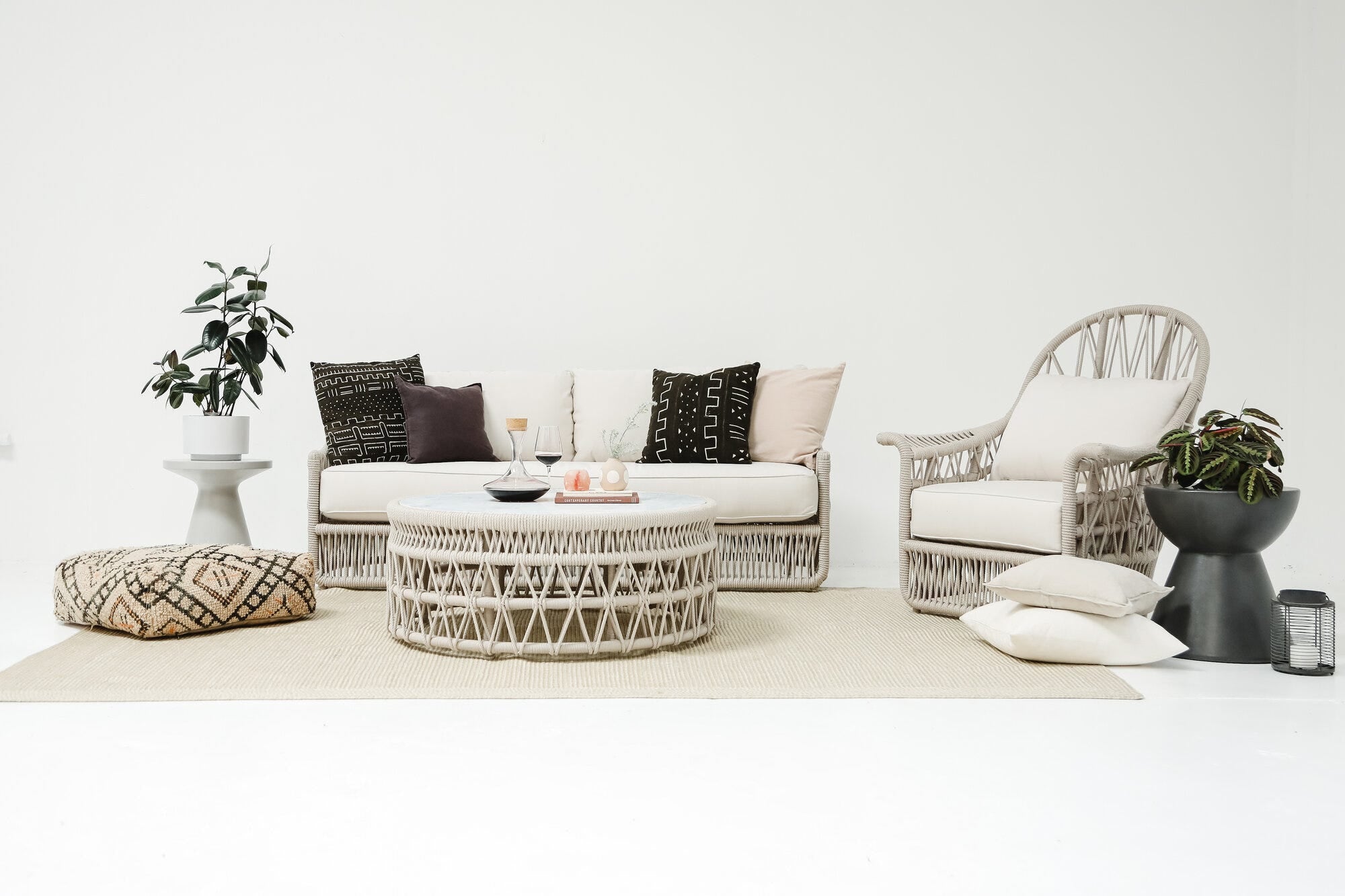 Dana Coffee Table with Honed Carrara Marble Top