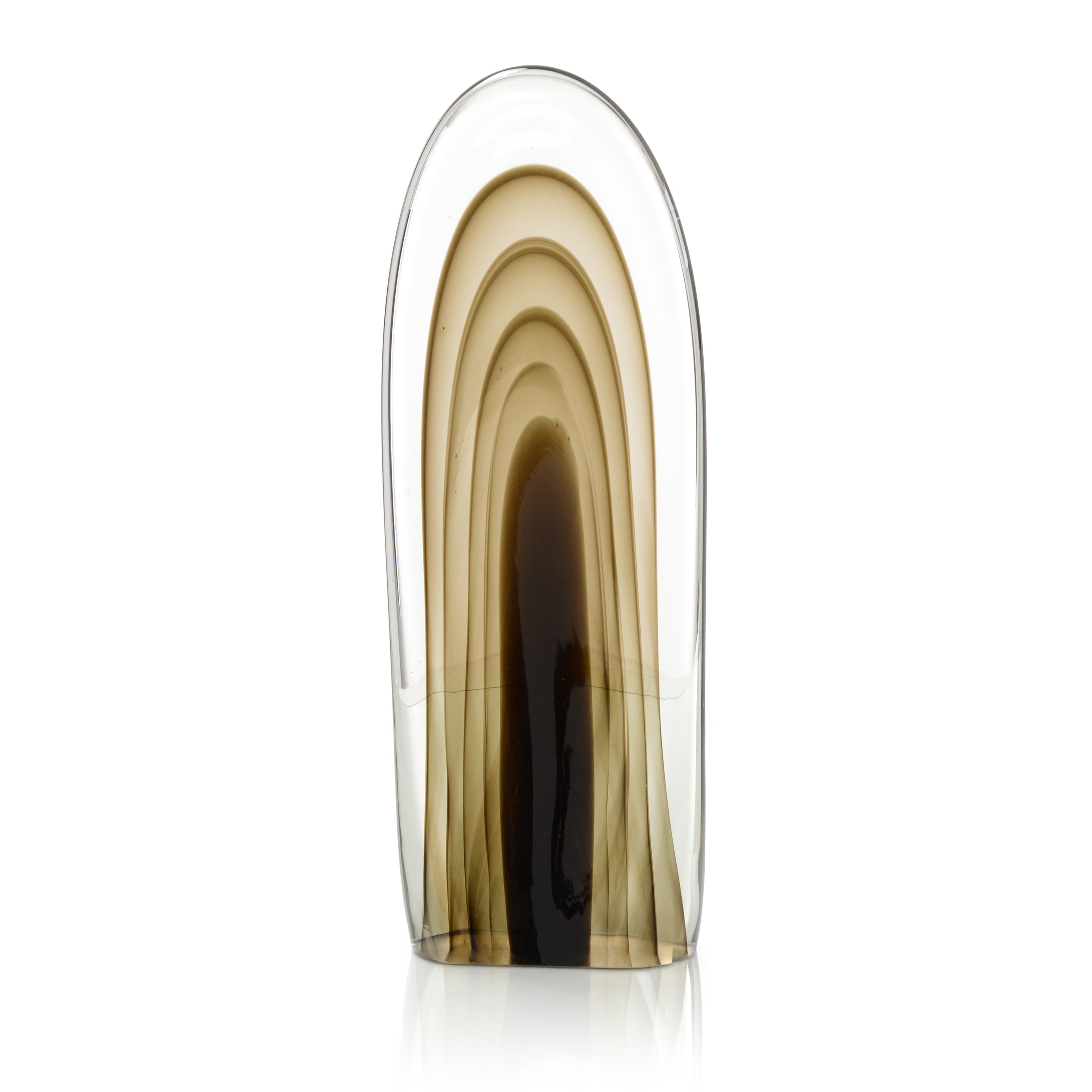 Rippled Brown Handblown Glass Sculpture I | John-Richard - JRA-14296