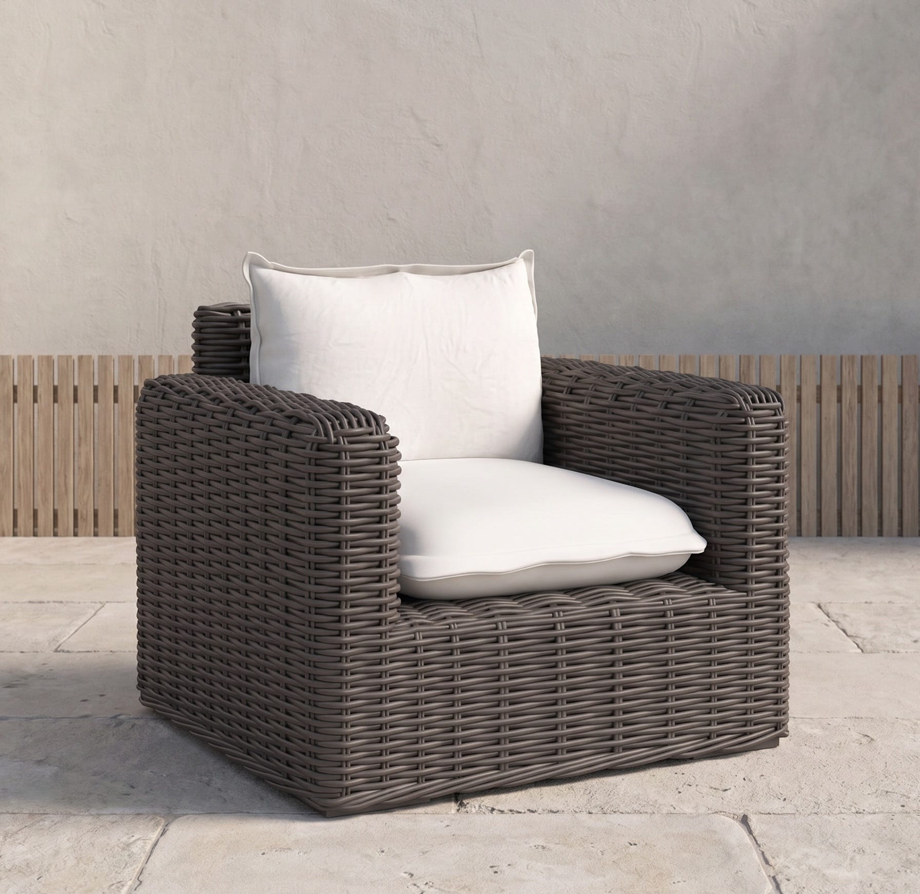 Cabo Club Chair in Soothe Pearl w/ Flange Welt