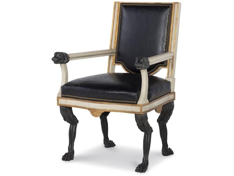 Century Furniture Robert Arm Chair - Black Leather (Stocked) TS-CCA-3154-6-V1