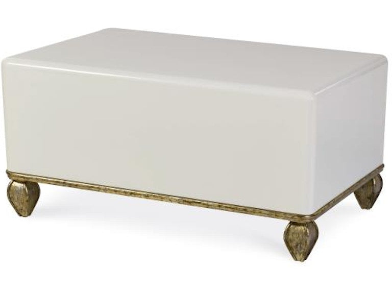 Century Furniture Loire Cocktail Table - French Lacquered White With Gold TSA-601-V1