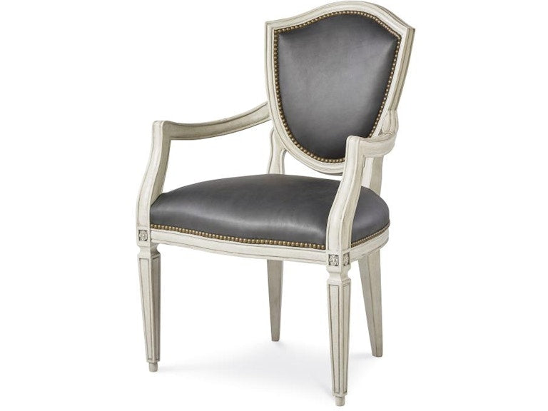 Century Furniture Jean Luc Shield Back Arm Chair - Italian Painted Blanc TSU-506-F1