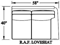 Bradington Young Warner Right Arm Facing Loveseat 220-58