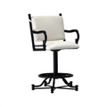 Portland Barstool shown in Matte Black finish with Sugarshack Pearl Performance fabric.